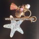 New Sea World Starfish Pearl Shell Key Chain Cartoon Key Ring Crystal Tassel Pendant Keychain Girl Women Gift Trendy Jewelry